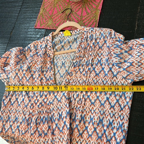 Roberta Roller Rabbit Women's Vneck Tunic Silk Blouse Long sleeve Size XL - Picture 7 of 9